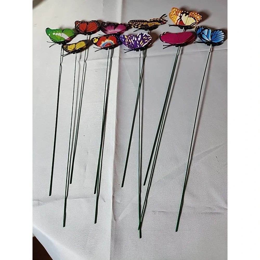 10pcs Spring Butterfly Stakes Indoor Plants & Garden Decor Realistic Waterproof